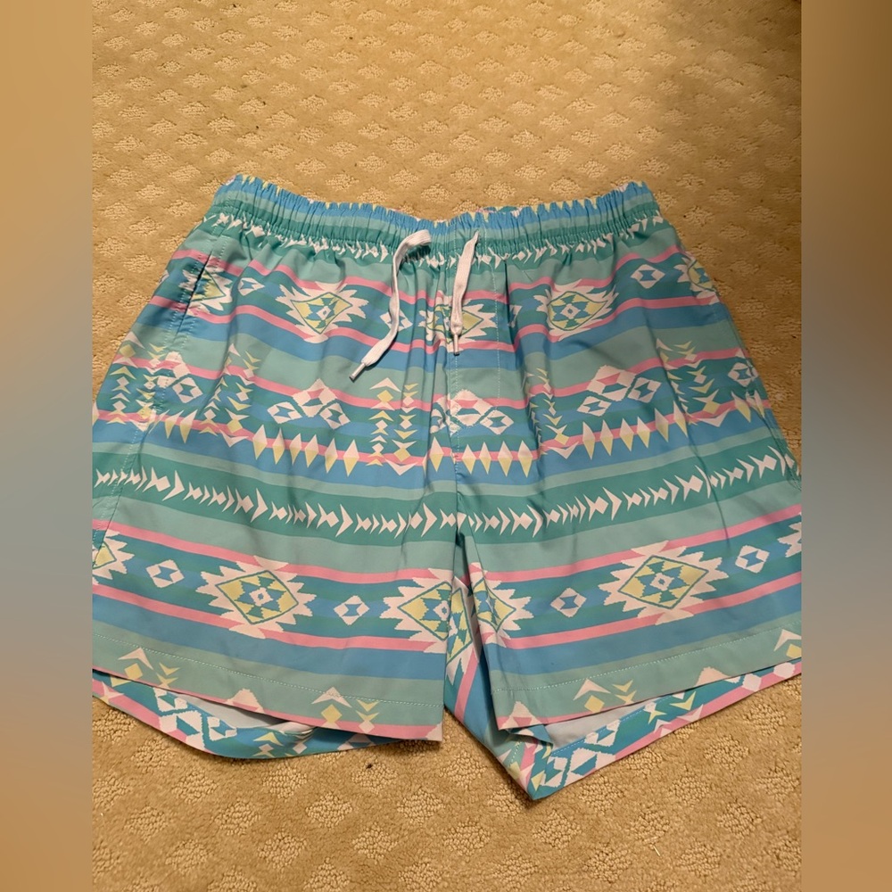 Bearbottom Aztec Patterned Swim Trunks - image 1